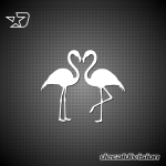 Flamingo's Silhouette Sticker